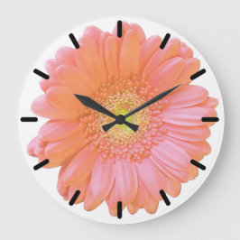 Reloj Redondo Grande Naranja gerbera daisy