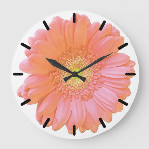 Reloj Redondo Grande Naranja gerbera daisy