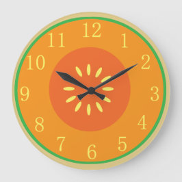 Reloj Redondo Grande Naranja Ripe Cantaloupe Cantalope Melon Personaliz
