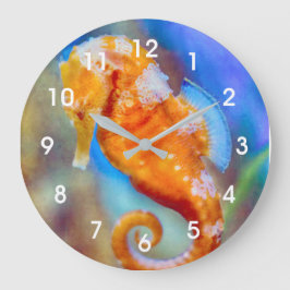 Reloj Redondo Grande Naranja Seahorse deleite
