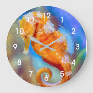 Reloj Redondo Grande Naranja Seahorse deleite