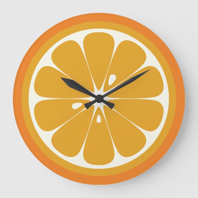 Reloj Redondo Grande Naranja Slice (Anverso)