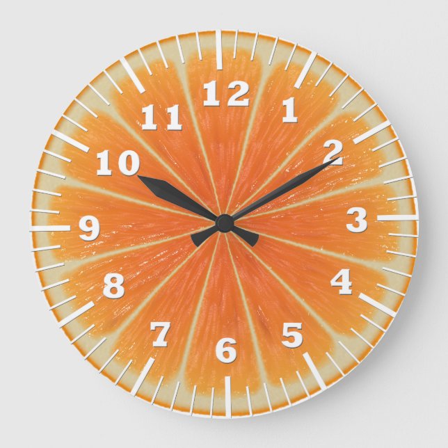 Reloj Redondo Grande naranja slice (Anverso)