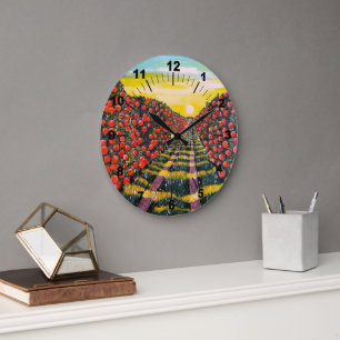 Reloj Redondo Grande Naranjas de Valencia Pintura de Alfred Fox