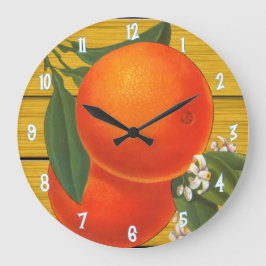 Reloj Redondo Grande Naranjas Vintage Crate Art Wall Clock