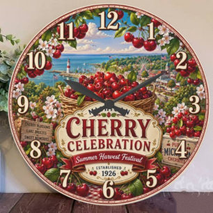 Reloj Redondo Grande National Cherry Festival Michigan Cherry