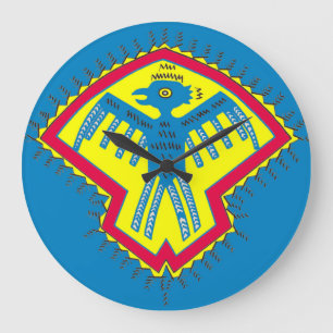 Reloj Redondo Grande Native American bird symbol