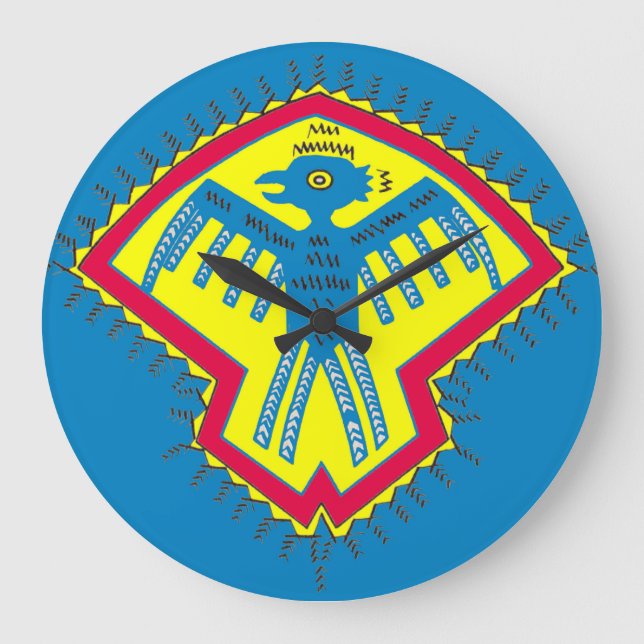 Reloj Redondo Grande Native American bird symbol (Anverso)
