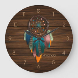 Reloj Redondo Grande Native American Dreamcatcher Large Clock