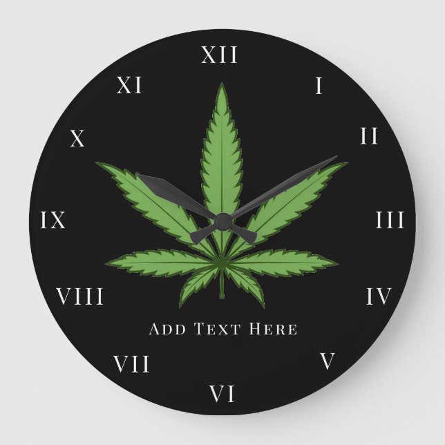 Reloj Redondo Grande Naturaleza del Humo Verde Flores Florales (Anverso)
