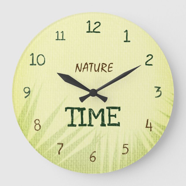 Reloj Redondo Grande Nature Time Botanical Soft Green (Anverso)