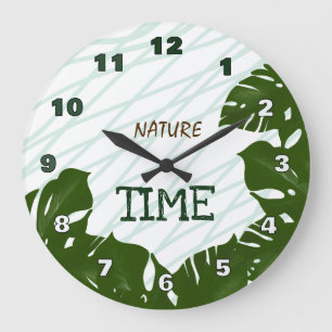 Reloj Redondo Grande Nature Time Tropical Verde