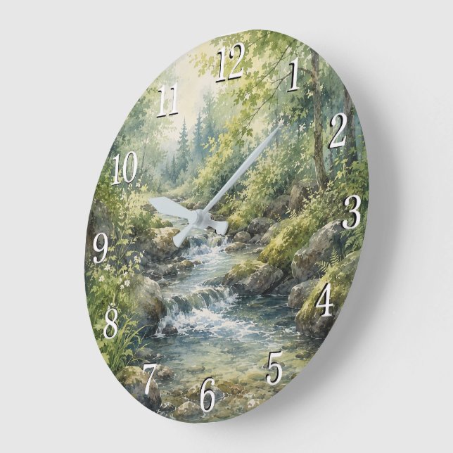 Reloj Redondo Grande Nature Wall Clock — Botanical & Landscape Design (Ángulo)