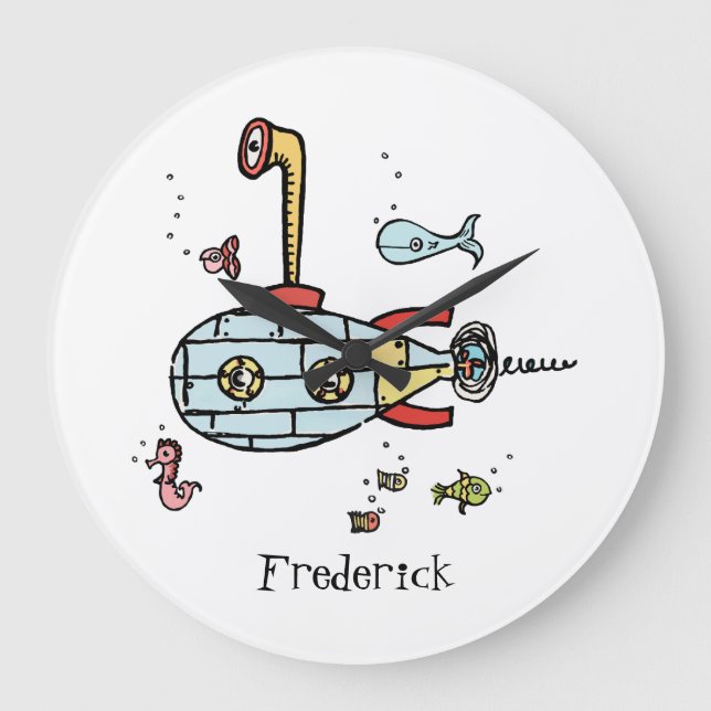 Reloj Redondo Grande Náutica submarina personalizada bajo la ronda del  (Anverso)