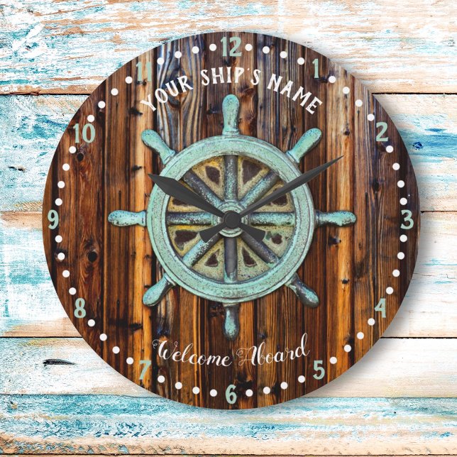 Reloj Redondo Grande Nautical Theme Bronze Captains Wheel (Subido por el creador)