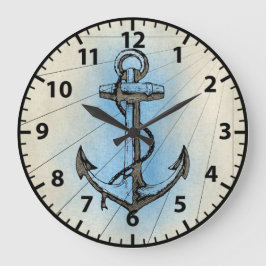 Reloj Redondo Grande Naval Nautical Beach Anchor
