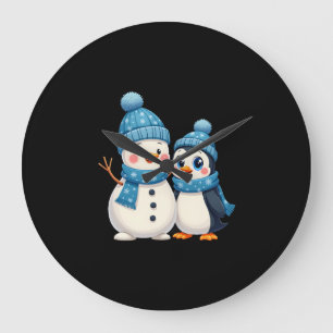 Reloj Redondo Grande Navidad Feliz Navidad Para Regalo Pingüino Muñeco 