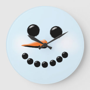 Reloj Redondo Grande Navidad linda de los muñecos de nieve de las