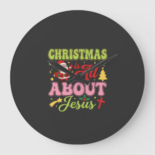 Reloj Redondo Grande Navidad se trata de Jesús Retro