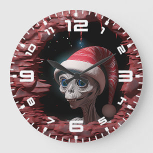 Reloj Redondo Grande navidades 3D Mars Alien