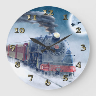 Reloj Redondo Grande Navidades a medianoche entrenan a Chica y Santa