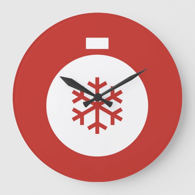 Reloj Redondo Grande Navidades Ball Red Large Clock (Anverso)