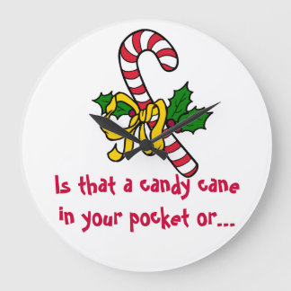Reloj Redondo Grande Navidades Candy Cane Chiste