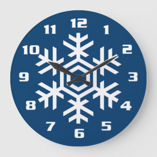 Reloj Redondo Grande Navidades clásicos y elegantes de copos de nieve