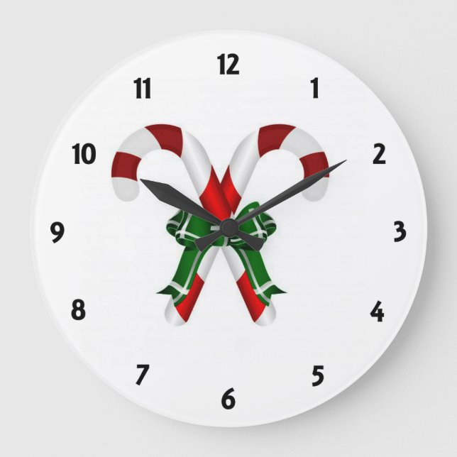 Reloj Redondo Grande Navidades Con Vela Con Bow (Anverso)