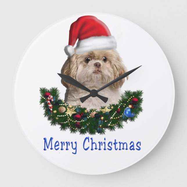 Reloj Redondo Grande Navidades de animales (Anverso)
