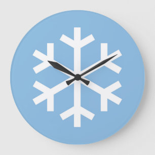 Reloj Redondo Grande Navidades de copo de nieve reloj grande azul