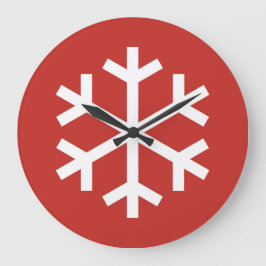 Reloj Redondo Grande Navidades de copo de nieve reloj grande rojo