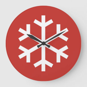Reloj Redondo Grande Navidades de copo de nieve reloj grande rojo