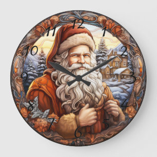 Reloj Redondo Grande Navidades de feriado de Santa Claus
