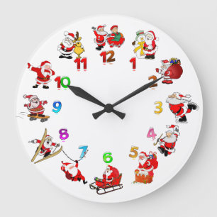 Reloj Redondo Grande Navidades de Fun Santa Claus