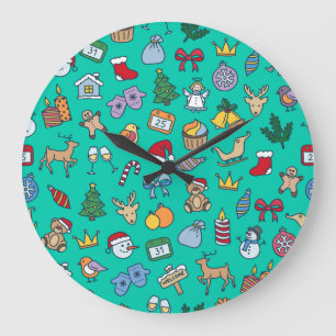 Reloj Redondo Grande Navidades De La Mano Derramada: Festividad Sin Mar