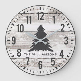 Reloj Redondo Grande Navidades de nombre de familia de Personalizados d