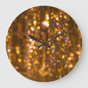 Reloj Redondo Grande Navidades de oro: Antecedentes abstractos desenfoc