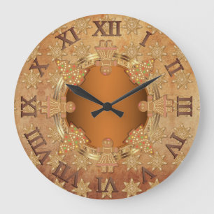 Reloj Redondo Grande Navidades de pan de jengibre