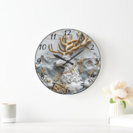 Reloj Redondo Grande Navidades de renos divertidos