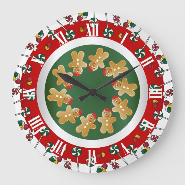 Reloj Redondo Grande Navidades de Sweet Gingerbread (Anverso)