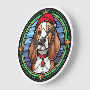 Reloj Redondo Grande Navidades de vidrio Beagle Seted