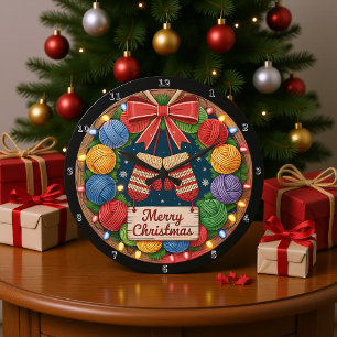 Reloj Redondo Grande Navidades de Yarn
