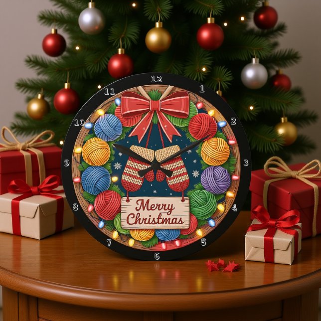 Reloj Redondo Grande Navidades de Yarn (Subido por el creador)