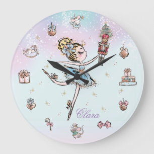 Reloj Redondo Grande Navidades del Ballet de Baile Nutcracker y Clara