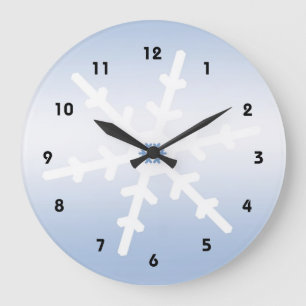 Reloj Redondo Grande Navidades del copo de nieve del invierno