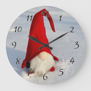Reloj Redondo Grande Navidades escandinavos Gnome