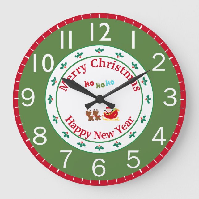 Reloj Redondo Grande Navidades festivos (Anverso)