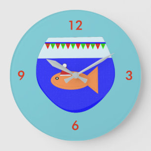 Reloj Redondo Grande Navidades Fiesta Goldfish Wall Clock