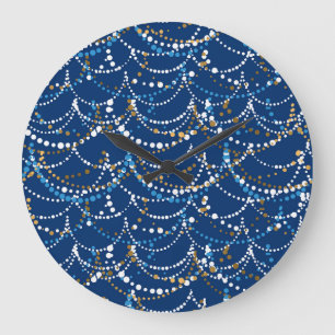 Reloj Redondo Grande Navidades garland: patrón ininterrumpido festivo